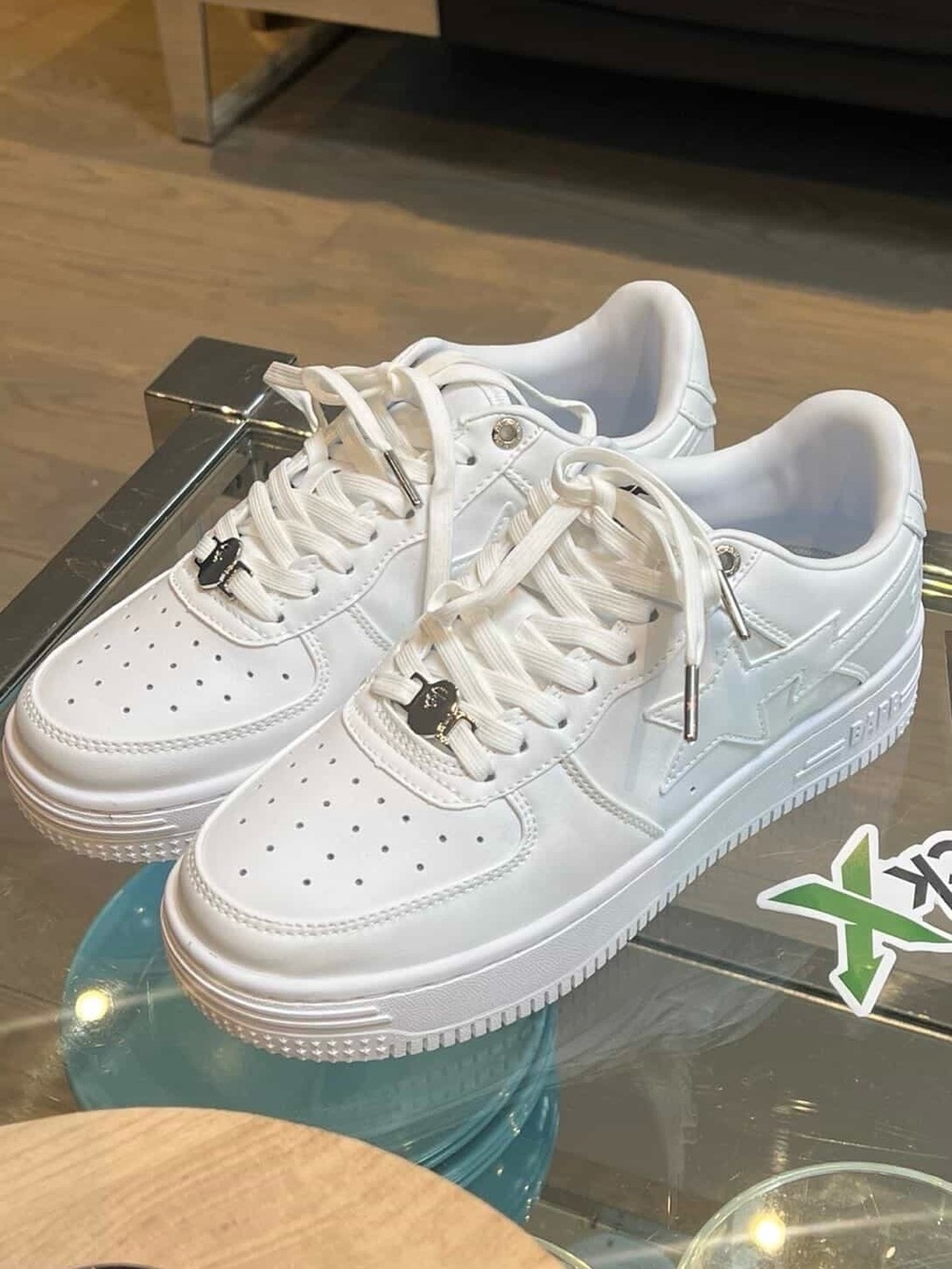 Bape White Low-Top Sneakers